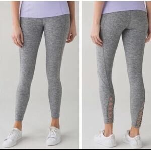 Lululemon Pure Practice High Waisted 4 Way Stretch Heather Gray Leggings Size 2